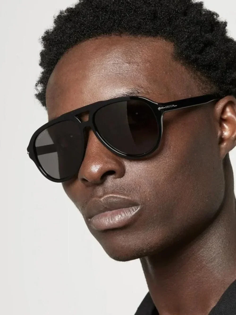 New Gucci Black Gray Unisex Aviator Sunglasses GG1443S 001